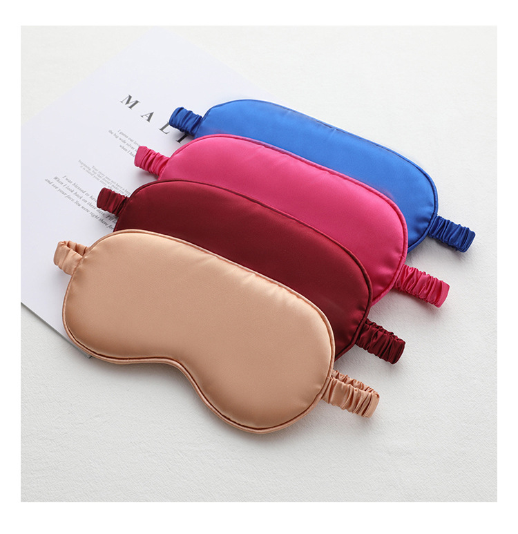 New Double-Sided Imitation Silk Sleeping Eye Mask Shading Elastic Bandage Travel Lunch Break Eye Mask Aviation Eye Shield Factory