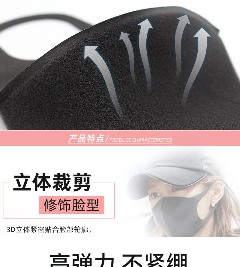 Factory Direct Sales Ice Silk Mask Space Cotton Sponge Anti-Haze Dustproof and Breathable Sunscreen Washable Cotton Cloth Mask