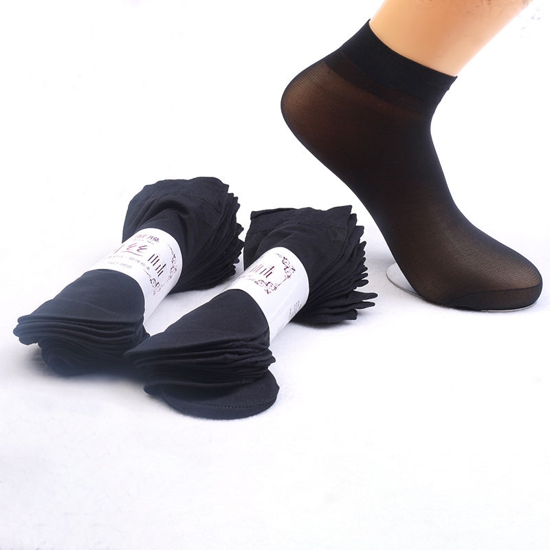 Short silk stockings leaves lady hook silk core silk steel mask socks thin spring and Autumn style silk stockings 1 pack 100 pairs