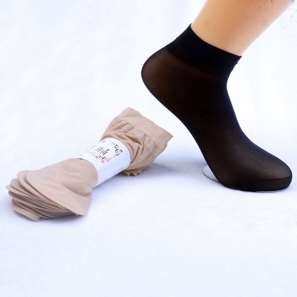 Short silk stockings leaves lady hook silk core silk steel mask socks thin spring and Autumn style silk stockings 1 pack 100 pairs