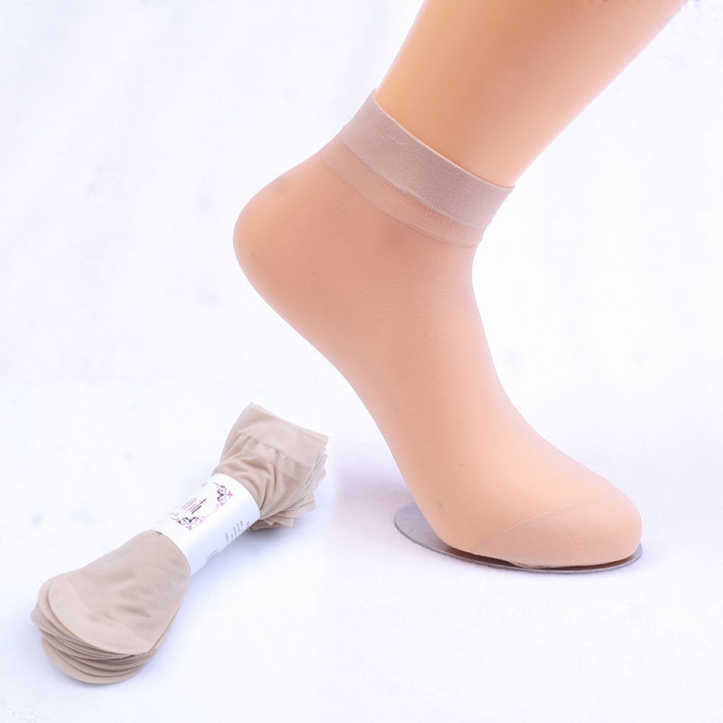 Short silk stockings leaves lady hook silk core silk steel mask socks thin spring and Autumn style silk stockings 1 pack 100 pairs
