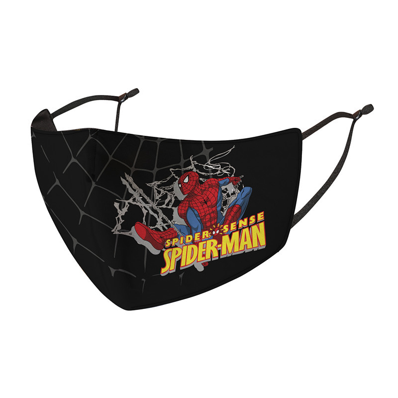 Spider-Man Mask Children&#039;s Ice Silk Cartoon Captain America Dustproof Anti-Fouling Spring and Summer Mask Breathable Mesh Red Washable