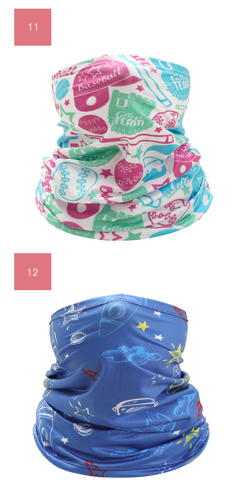 Summer Ice Silk Children's Neckerchief Outdoor Sports Digital Printing Cartoon Cycling Sunscreen Mask Multifunctional Magic Headband