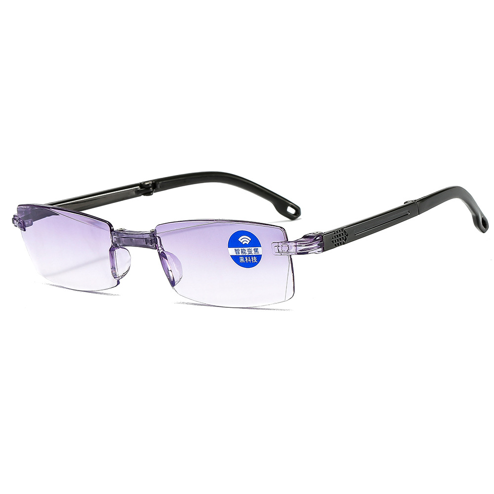 New Frameless Folding Trimming Presbyopic Glasses One-Piece Presbyopic Glasses Anti-Blue Light Presbyopic Glasses Smart Zoom Old