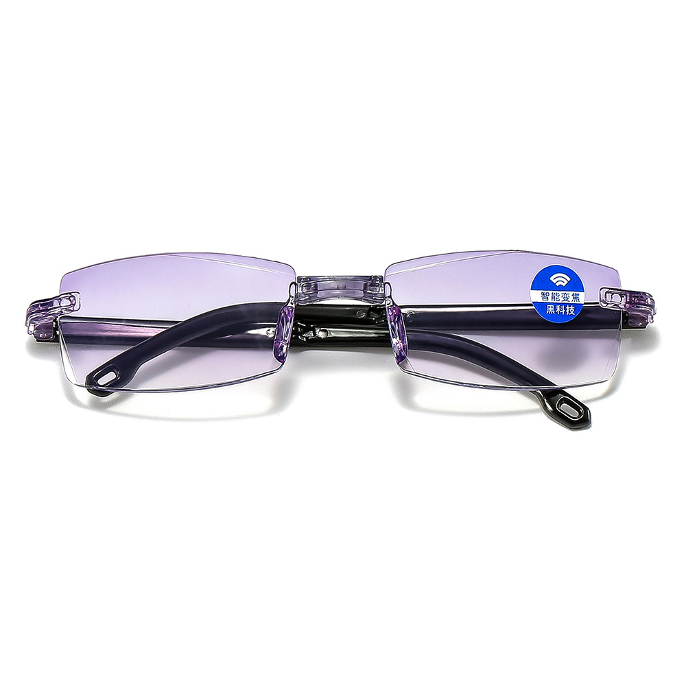 New Frameless Folding Trimming Presbyopic Glasses One-Piece Presbyopic Glasses Anti-Blue Light Presbyopic Glasses Smart Zoom Old
