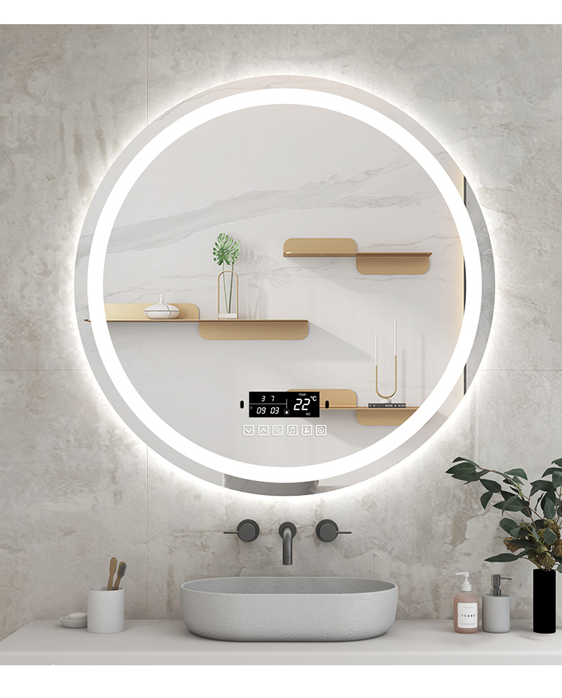 Smart Fashion Trending Bathroom Mirror Wall-Mounted Bathroom Mirror with Light Led Bathroom Mirror Luminous Antifog Glasses