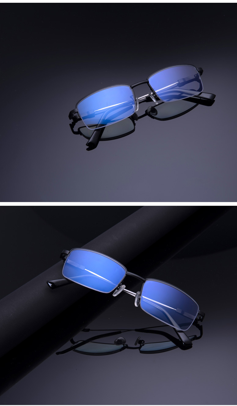Smart Zoom Presbyopic Glasses Anti-Blue Light Multi-Focus Dual-Use Presbyopic Glasses Metal Reading Elderly Far-Sighted Glasses