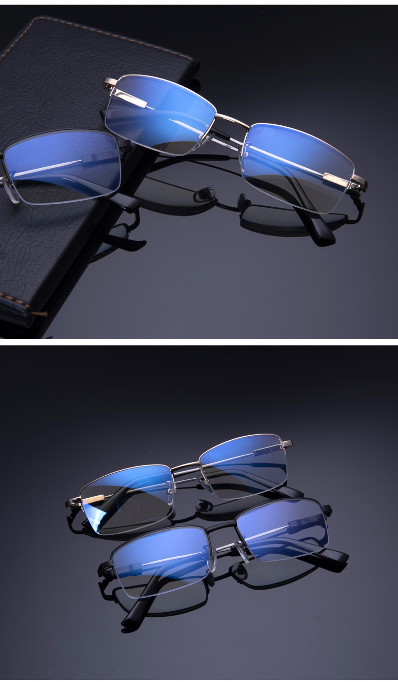 Smart Zoom Presbyopic Glasses Anti-Blue Light Multi-Focus Dual-Use Presbyopic Glasses Metal Reading Elderly Far-Sighted Glasses