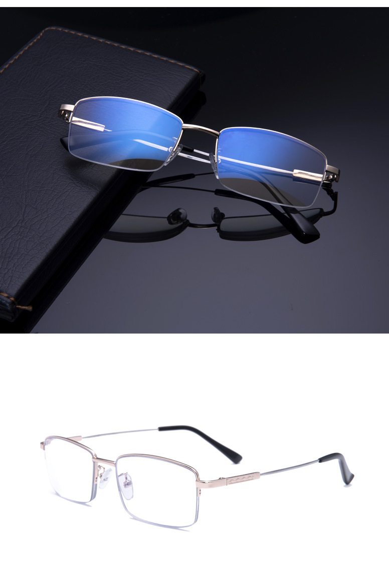 Smart Zoom Presbyopic Glasses Anti-Blue Light Multi-Focus Dual-Use Presbyopic Glasses Metal Reading Elderly Far-Sighted Glasses