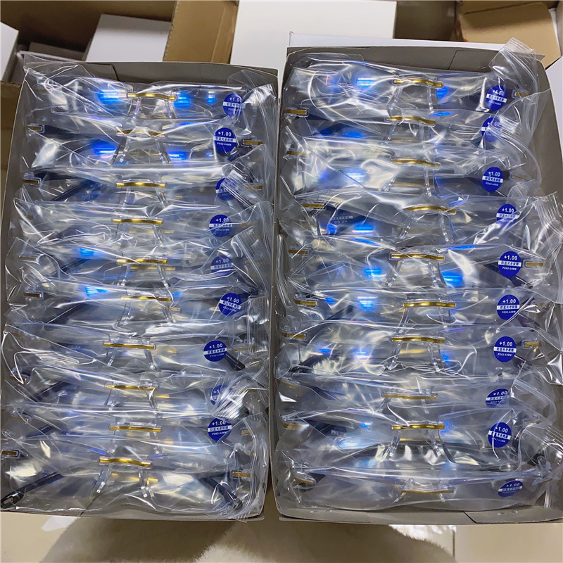New Anti-Blue Light Diamond Rimmed Reading Glasses Stall Frameless Integrated Fashion HD Smart Zooming Presbyopic Glasses