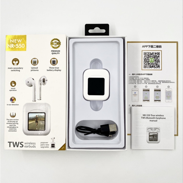 TWS Bluetooth Headset HD Digital Display LED Screen Changeable Picture Low Power Consumption Ultra-Long Life Battery Bluetooth Headset