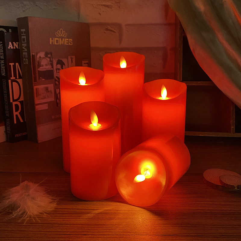 Simulation Electric Candle Lamp LED Candle Buddha Lamp Wedding New Year of the Ox Lead Street Light Halloween Party USB Rechargeable Light