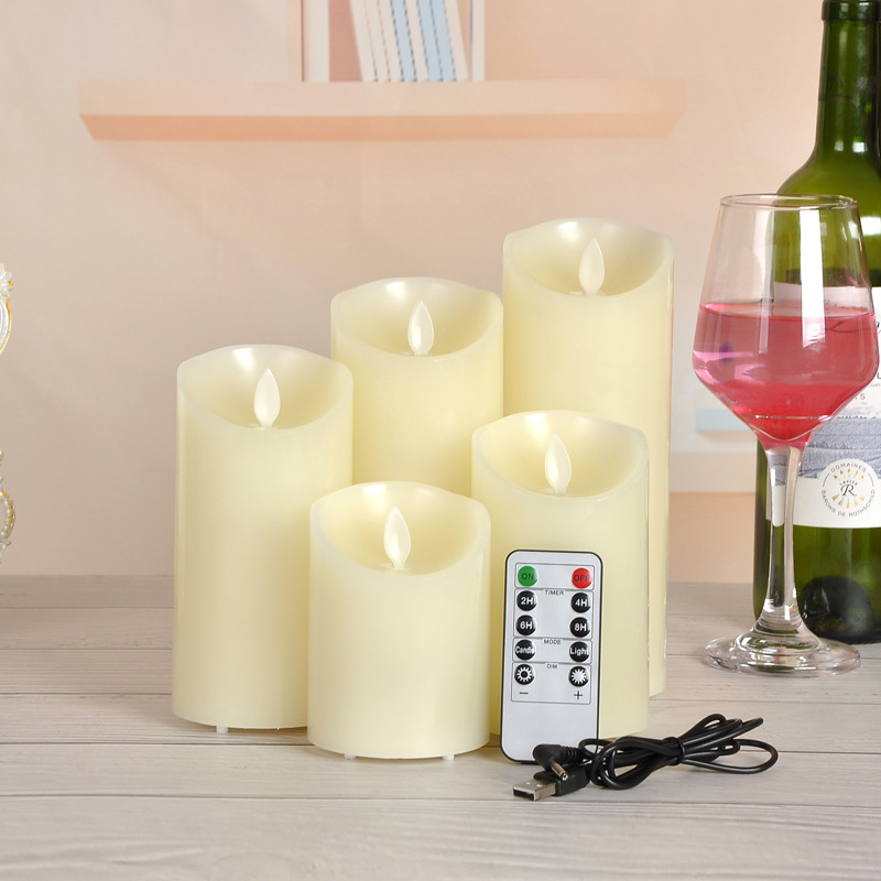 Charging Electric Candle Lamp LED Electronic Candle Smoke-Free Romantic Environmental Protection Wedding Road Lead Script Killing Props
