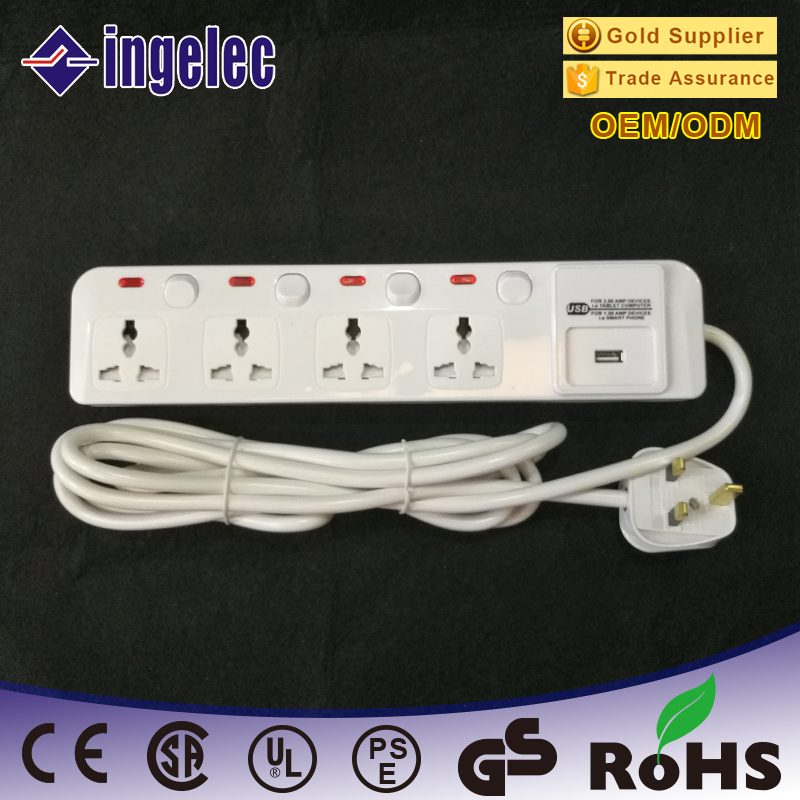 Supply Foreign Trade British Standard Four-Position Four-Open Socket Safety Power Strip Extension Cable Patch Board Patch Board