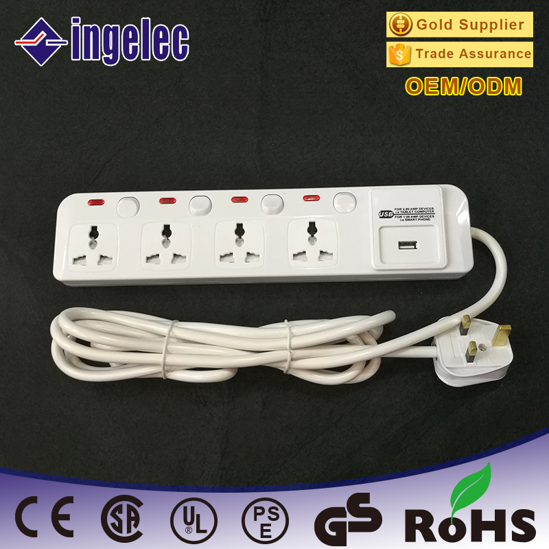 Supply Foreign Trade British Standard Four-Position Four-Open Socket Safety Power Strip Extension Cable Patch Board Patch Board