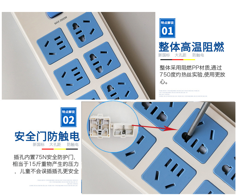 Factory Wholesale Patch Board Wireless Power Strip Wired Socket USB Power Strip Patch Board Power Strip High Power Power Strip