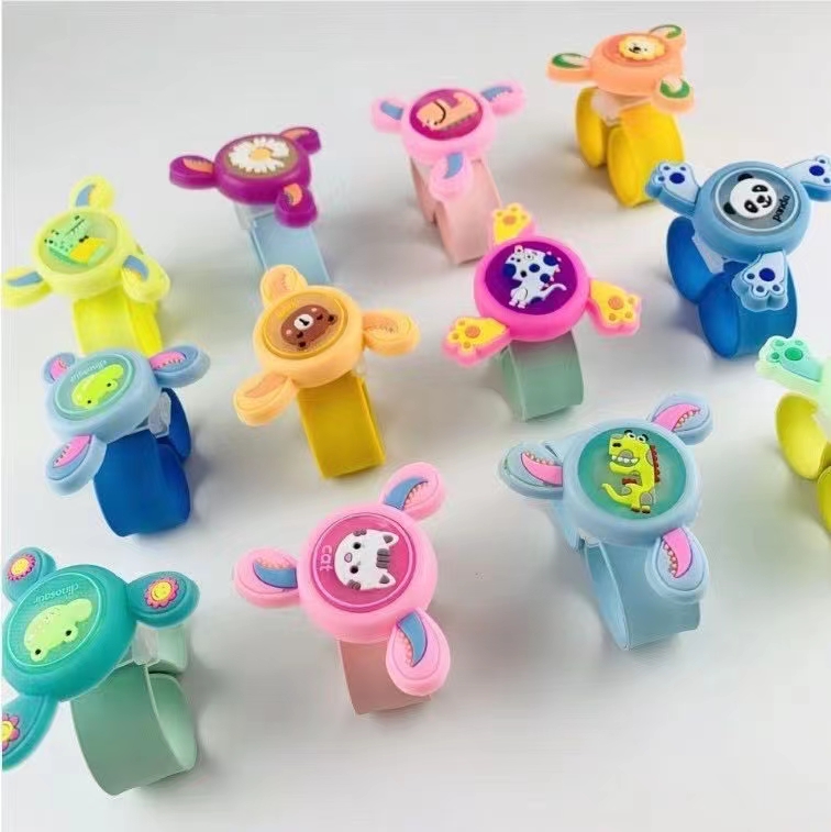 Cartoon Dinosaur Flash Rotating Mosquito Repellent Bracelet Silicone Slap Bracelet Children Anti-Mosquito in Summer Bracelet Organic Essence Oil