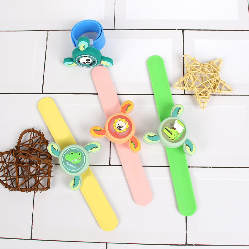 Cartoon Dinosaur Flash Rotating Mosquito Repellent Bracelet Silicone Slap Bracelet Children Anti-Mosquito in Summer Bracelet Organic Essence Oil