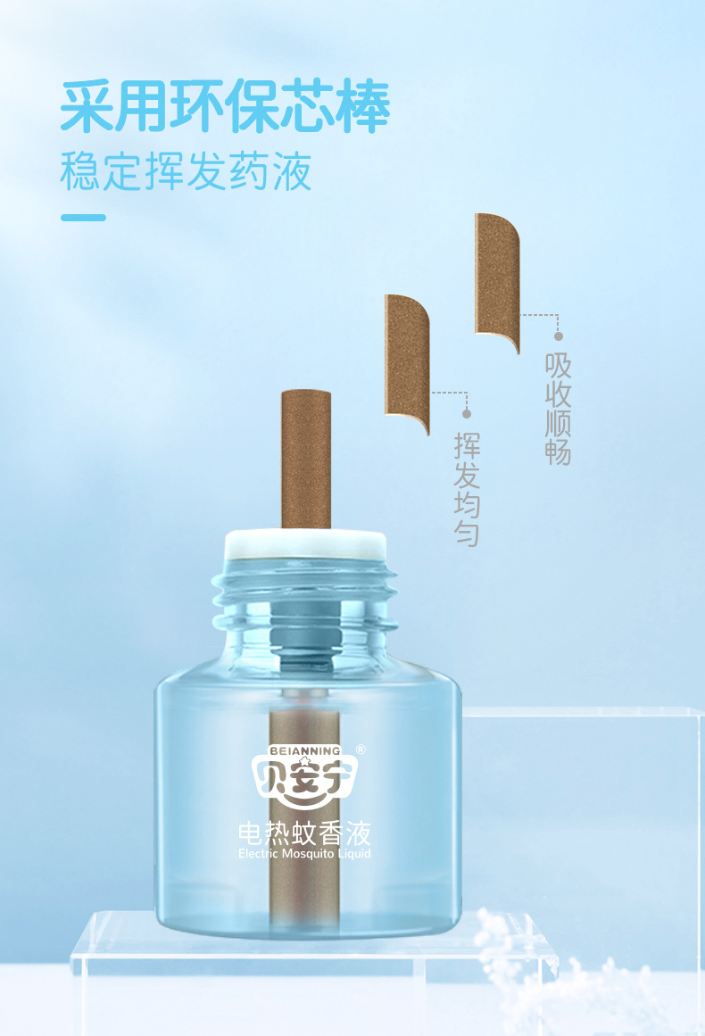 Bei'an Mother And Baby Electrothermal Mosquito Repellent Liquid Tasteless Mint Honey Peach Lavender Flavor Mosquito Repellent Liquid One Piece Dropshipping