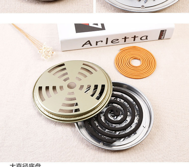 Large Nail with Lid Stainless Steel Mosquito Coil Household Mosquito Repellent and Mosquito Repellent Incense Holder Summer Hot Sale Mosquito Repellent Incense Tray without Lid