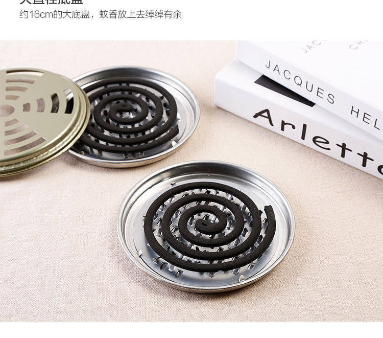 Large Nail with Lid Stainless Steel Mosquito Coil Household Mosquito Repellent and Mosquito Repellent Incense Holder Summer Hot Sale Mosquito Repellent Incense Tray without Lid