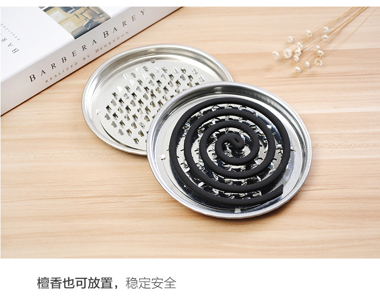 Large Nail with Lid Stainless Steel Mosquito Coil Household Mosquito Repellent and Mosquito Repellent Incense Holder Summer Hot Sale Mosquito Repellent Incense Tray without Lid