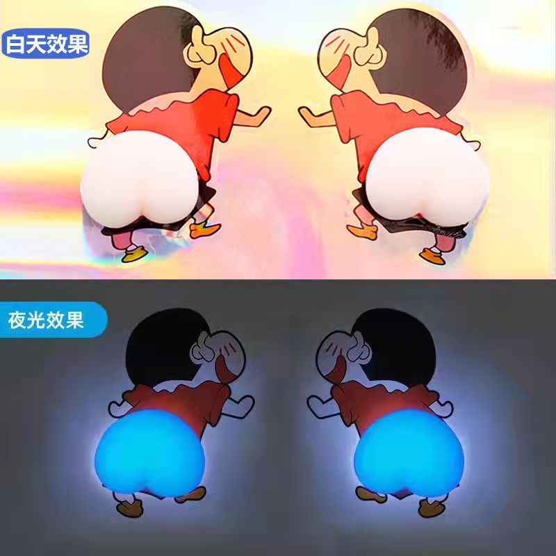 Luminous Cartoon Crayon Xiaoxin Butt Peach Squeezing Toy Three-Dimensional Peach Cell Phone Shell Accessories Little Creative Gifts