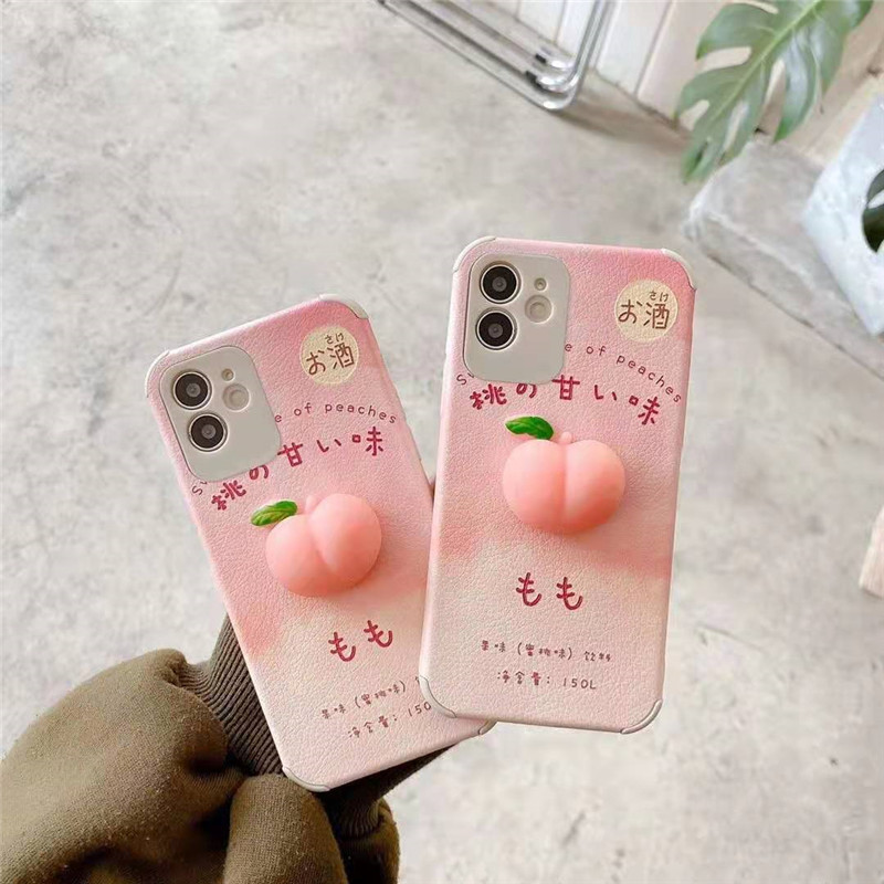Luminous Cartoon Crayon Xiaoxin Butt Peach Squeezing Toy Three-Dimensional Peach Cell Phone Shell Accessories Little Creative Gifts