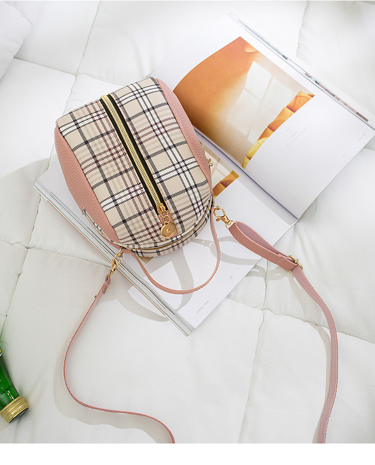 Korean Style Shell Shape Printed Zipper Small Backpack Foreign Trade Wholesale 2021 Summer New Plaid Personalized Mobile Phone Bag Korean Style Shell Shape Printed Zipper Small Backpack Foreign Trade Wholesale 2021 Summer New Plaid Personalized Mobile Phone Bag