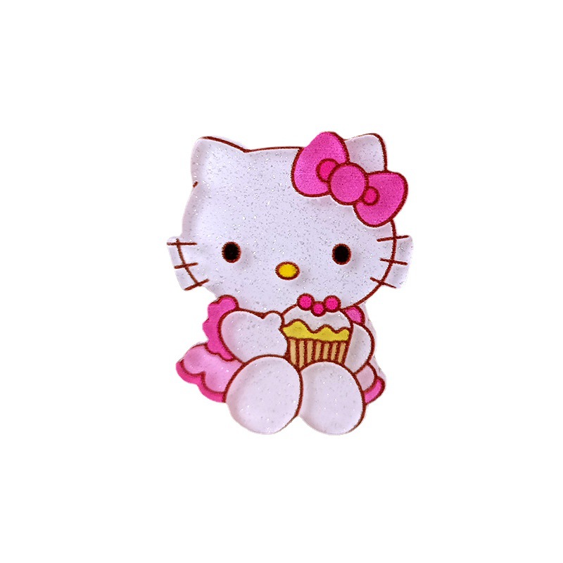 Children&#039;s DIY Brickearth Patch Cute Cartoon Hello Kitty Acrylic Phone Shell Stickers Jewelry Accessories Materials Wholesale