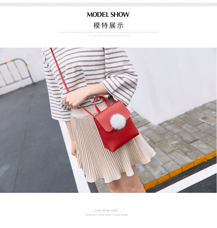 Factory Wholesale Women's Shoulder Fur Ball Bag 2018 New Korean Style Women's Crossbody Shell Shape Mobile Phone Bag 97