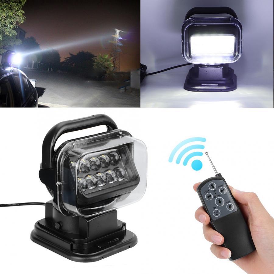 Factory Wholesale 50W Led Remote Control Searchlight Outdoor Work Light Marine Search Light Car Remote Control LED Spotlight