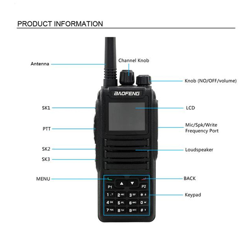Baofeng DM-1701 Dual-Frequency DMR Digital Interphone Dual-Slot Frequency Modulation Baofeng Can Be Connected to Digital Relay