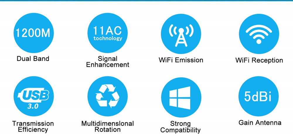 1200M Wireless Network Card Driver-Free 2.4G/5.8G USB3.0 Dual-Band Wireless Network Card Wireless Network Card Wi-Fi Receiver 1200M Wireless Network Card Driver-Free 2.4G/5.8G USB3.0 Dual-Band Wireless Network Card Wireless Network Card Wi-Fi Receiver