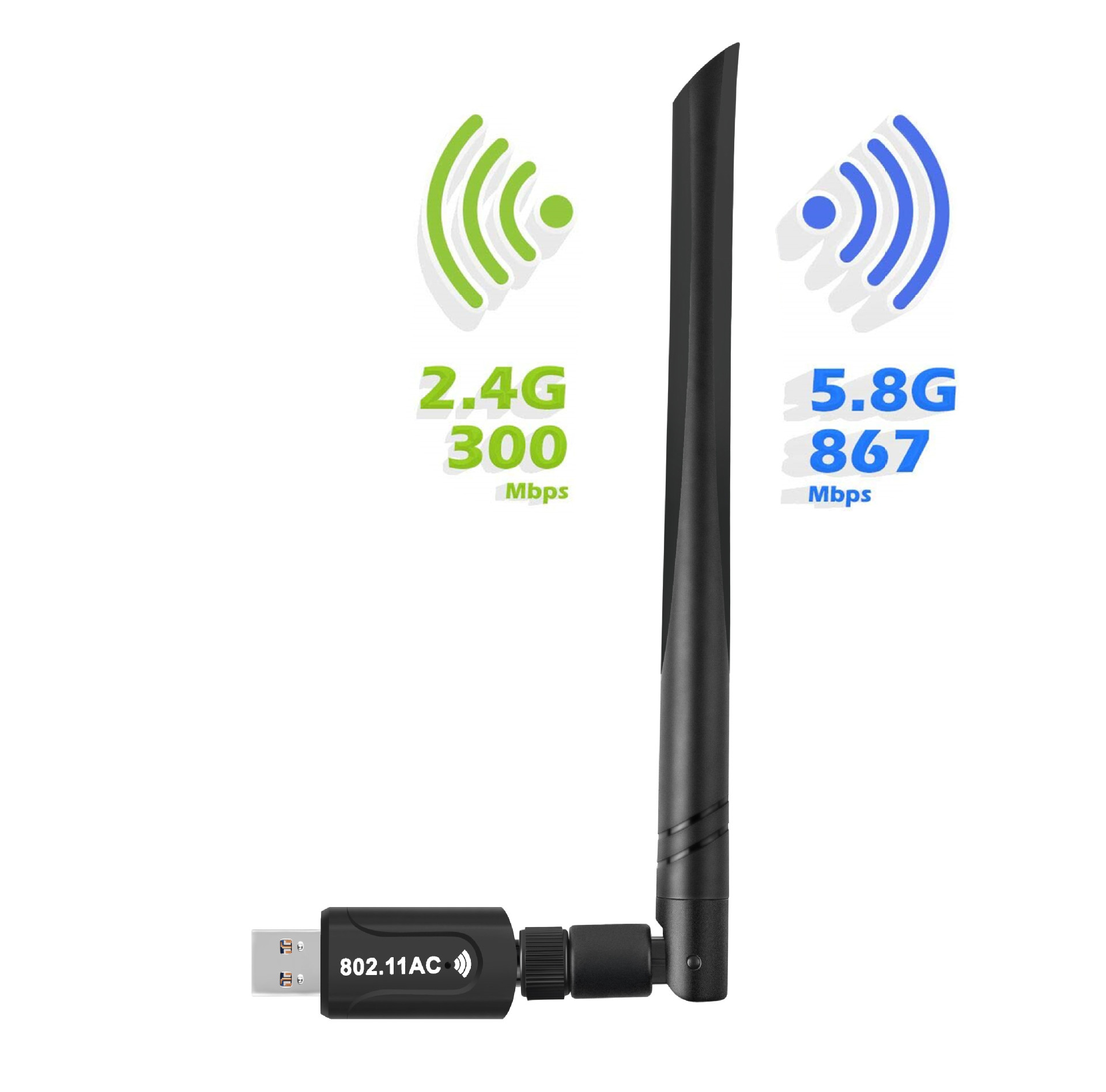 1200M Wireless Network Card Driver-Free 2.4G/5.8G USB3.0 Dual-Band Wireless Network Card Wireless Network Card Wi-Fi Receiver 1200M Wireless Network Card Driver-Free 2.4G/5.8G USB3.0 Dual-Band Wireless Network Card Wireless Network Card Wi-Fi Receiver