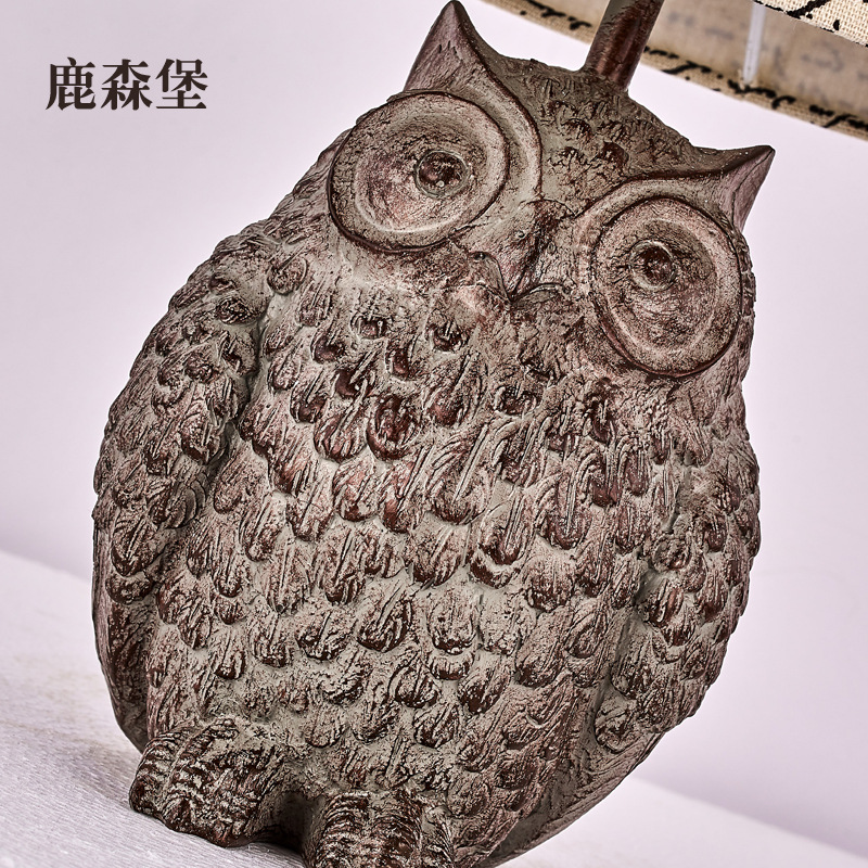 Resin Desk Lamp American Country Retro Living Room Bedroom Study Children&#039;s Room Table Lamp Owl Table Lamp Cartoon Table Lamp