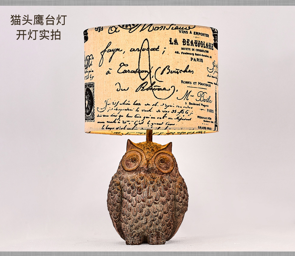 Resin Desk Lamp American Country Retro Living Room Bedroom Study Children's Room Table Lamp Owl Table Lamp Cartoon Table Lamp Resin Desk Lamp American Country Retro Living Room Bedroom Study Children's Room Table Lamp Owl Table Lamp Cartoon Table Lamp
