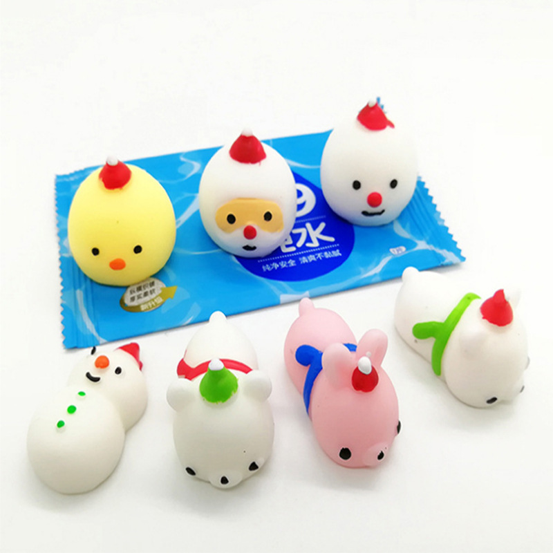 Cross-Border Amazon Hot Sale Vent Decompression Christmas Style Keychain Toy Finger Press Bubble Killing Mouse Pioneer Tuanzi