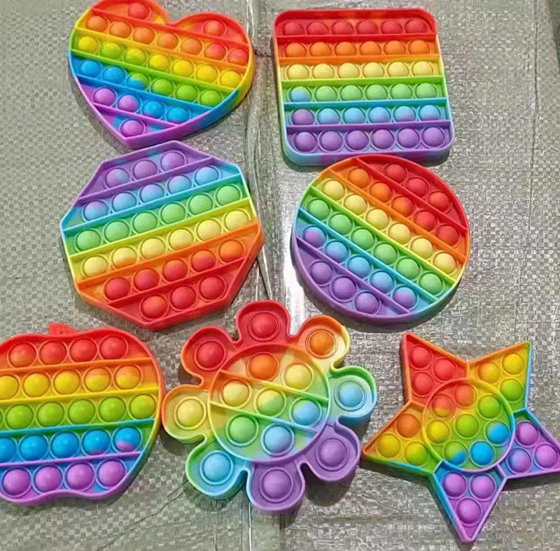 Trending on TikTok Mouse Killer Pioneer Rainbow Color Desktop Decompression Silicone Toy Children&#039;s Parent-Child Puzzle Press Music Decompression