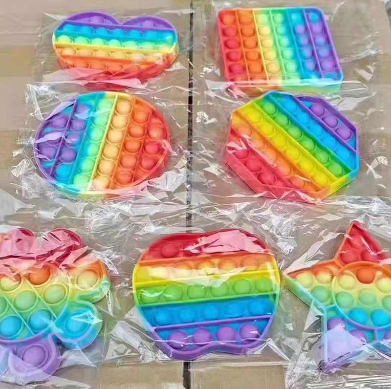 Trending on TikTok Mouse Killer Pioneer Rainbow Color Desktop Decompression Silicone Toy Children&#039;s Parent-Child Puzzle Press Music Decompression