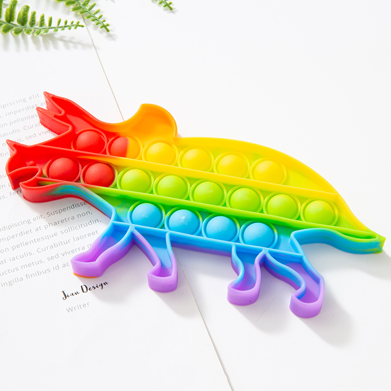 Rainbow Dinosaur Mouse Killer Pioneer Children&#039;s Toy Desktop Educational Decompression Silicone Artifact Mouse Killer Pioneer