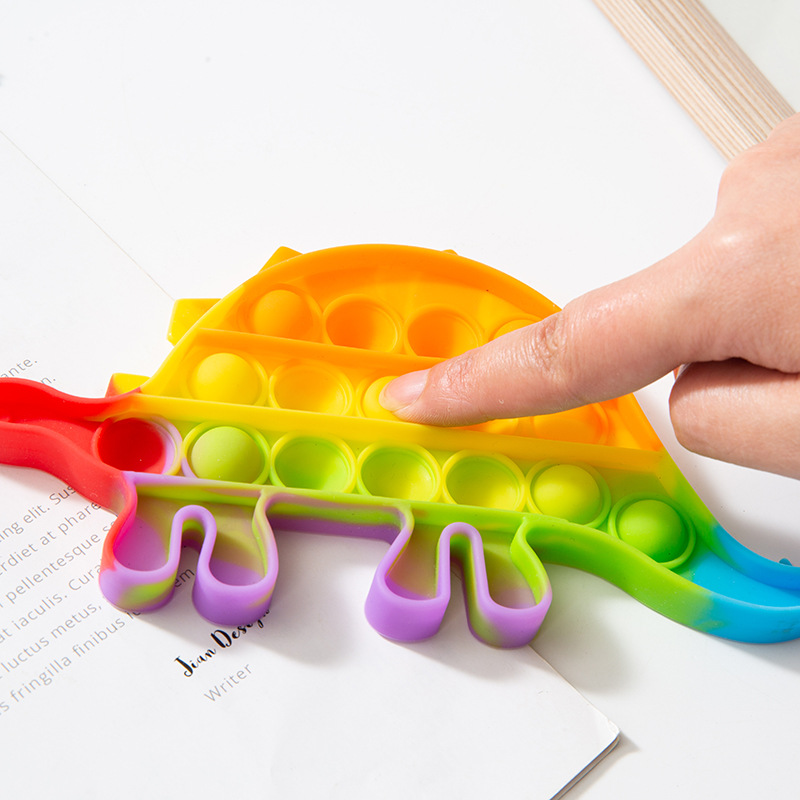 Rainbow Dinosaur Mouse Killer Pioneer Children&#039;s Toy Desktop Educational Decompression Silicone Artifact Mouse Killer Pioneer
