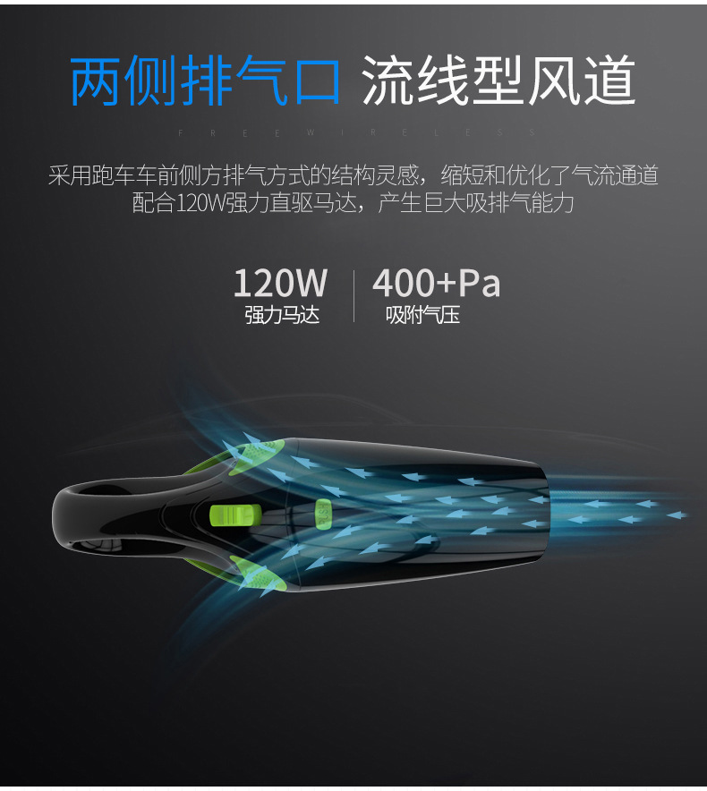 Car Wireless Hand-Held Vacuum Cleaner USB Charging Cable Vacuum Cleaner Home Car Dual-Purpose Vacuum Cleaner Car Supplies