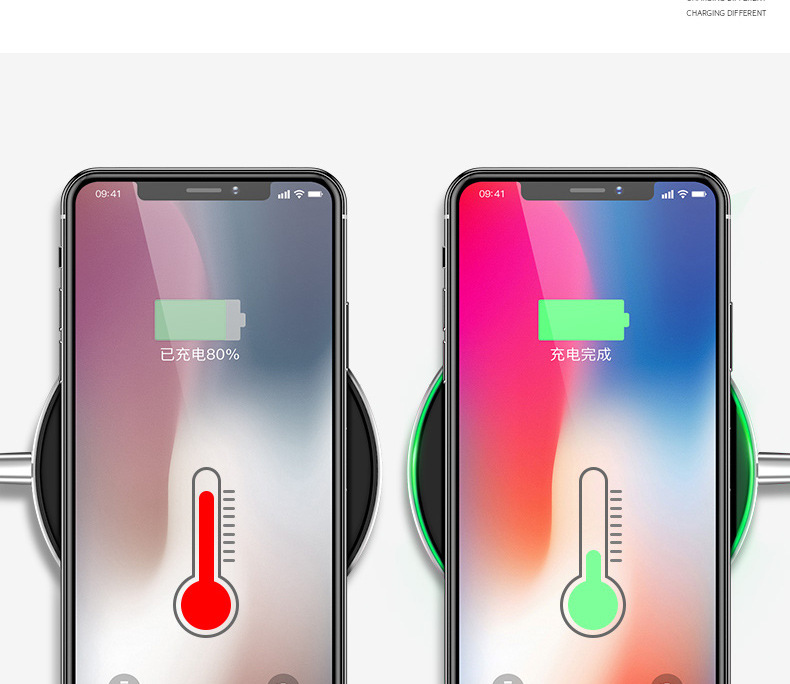 Ultra-thin wireless block charging QI round transmitter aluminum alloy wireless charger is suitable for iphone8 quick charging 9v Ultra-thin wireless block charging QI round transmitter aluminum alloy wireless charger is suitable for iphone8 quick charging 9v
