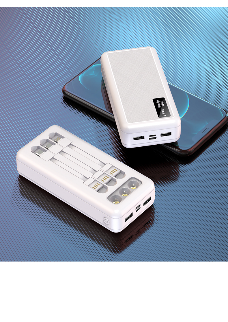 With Cable Power Bank 30000 MA Large Capacity Wireless Charger Digital Display Mobile Power Supply Factory Customized Logo With Cable Power Bank 30000 MA Large Capacity Wireless Charger Digital Display Mobile Power Supply Factory Customized Logo