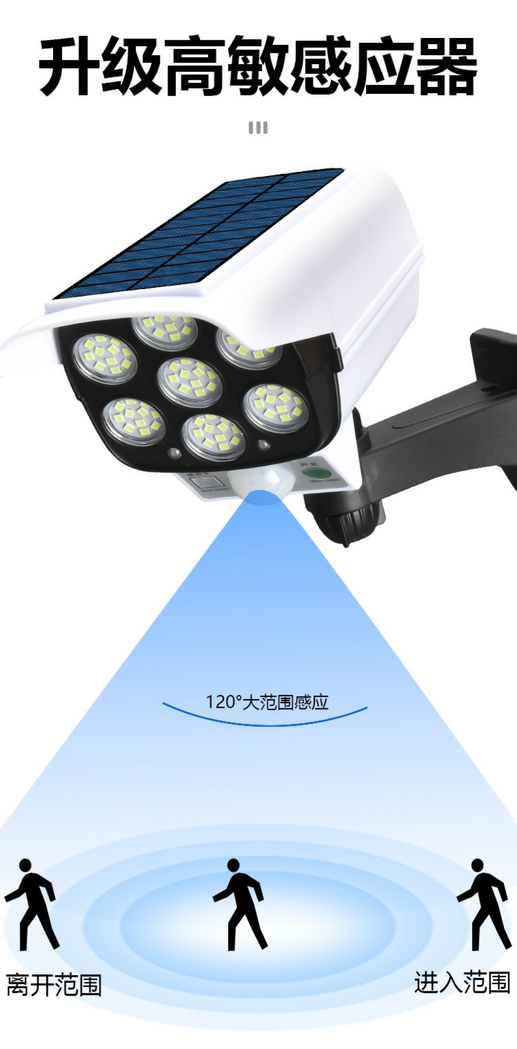New Solar Camera Courtyard Induction Lamp Simulation Monitor Lamp Intelligent Remote Control Street Lamp Security Lamp Outdoor Wall Lamp