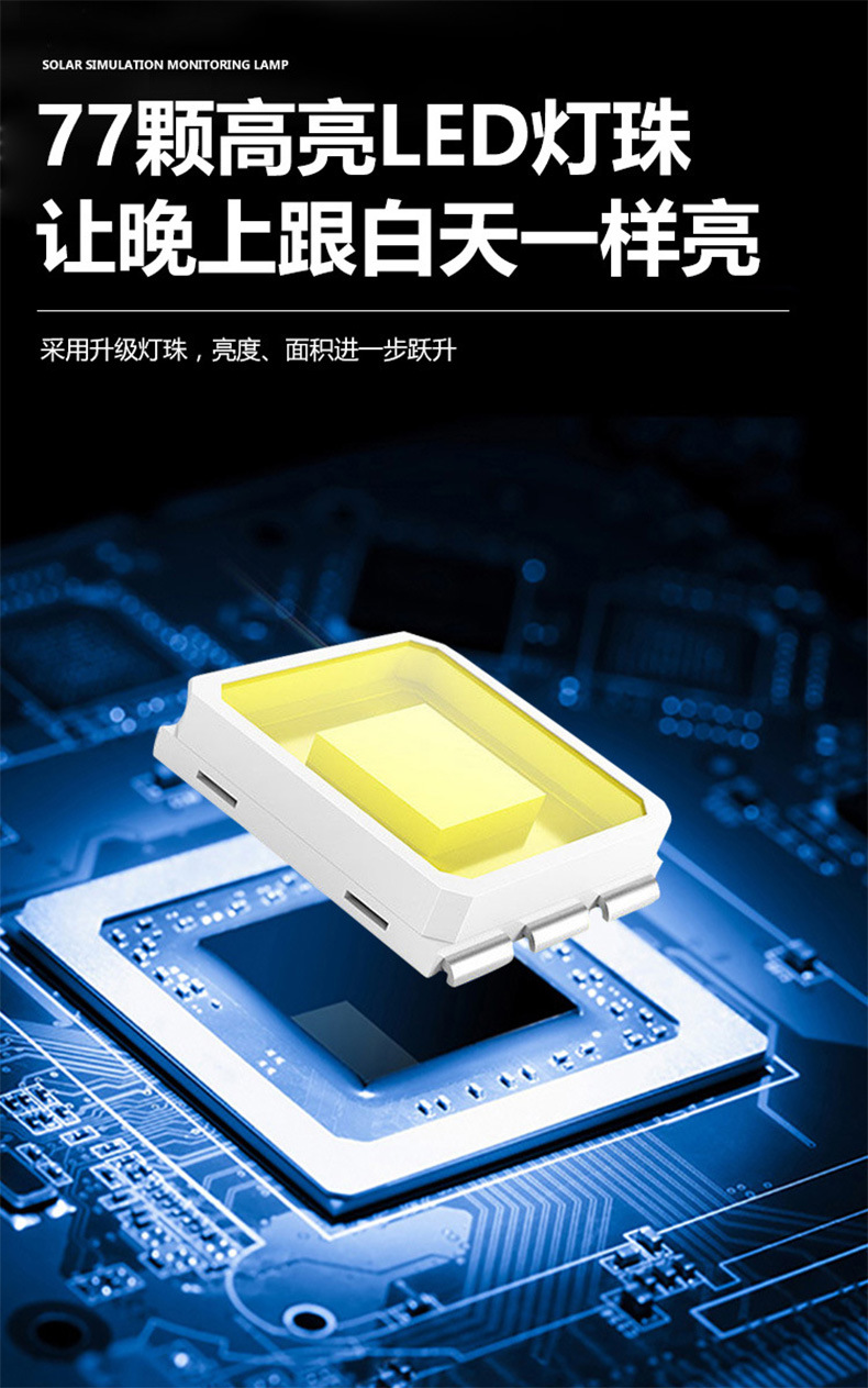New LED Solar Garden Light Simulation Monitor Lamp Fake Camera Anti-Thief Lamp Remote Control Induction Wall Lamp Outdoor
