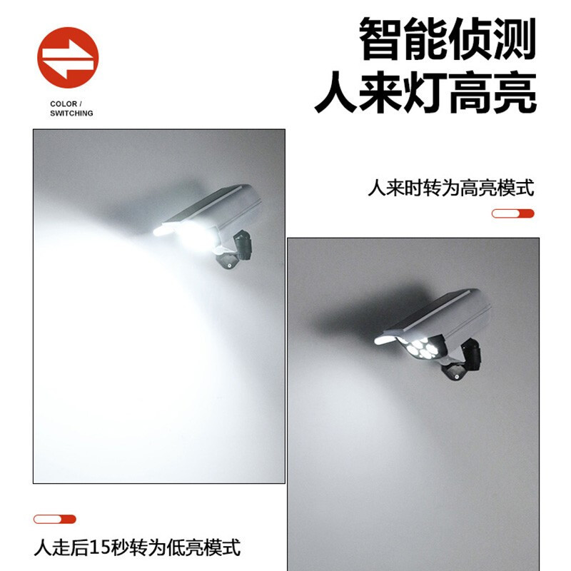 New LED Solar Garden Light Simulation Monitor Lamp Fake Camera Anti-Thief Lamp Remote Control Induction Wall Lamp Outdoor