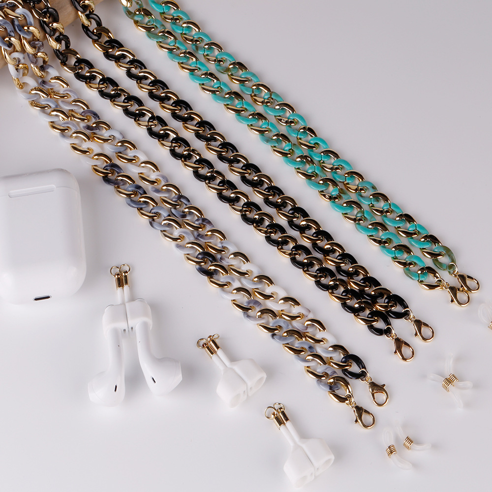 Europe and America Cross Border New Handmade Stitching Acrylic Earphone Mask Chain Fashion Necklace Multi-Purpose Accessories Eyeglasses Chain Europe and America Cross Border New Handmade Stitching Acrylic Earphone Mask Chain Fashion Necklace Multi-Purpose Accessories Eyeglasses Chain