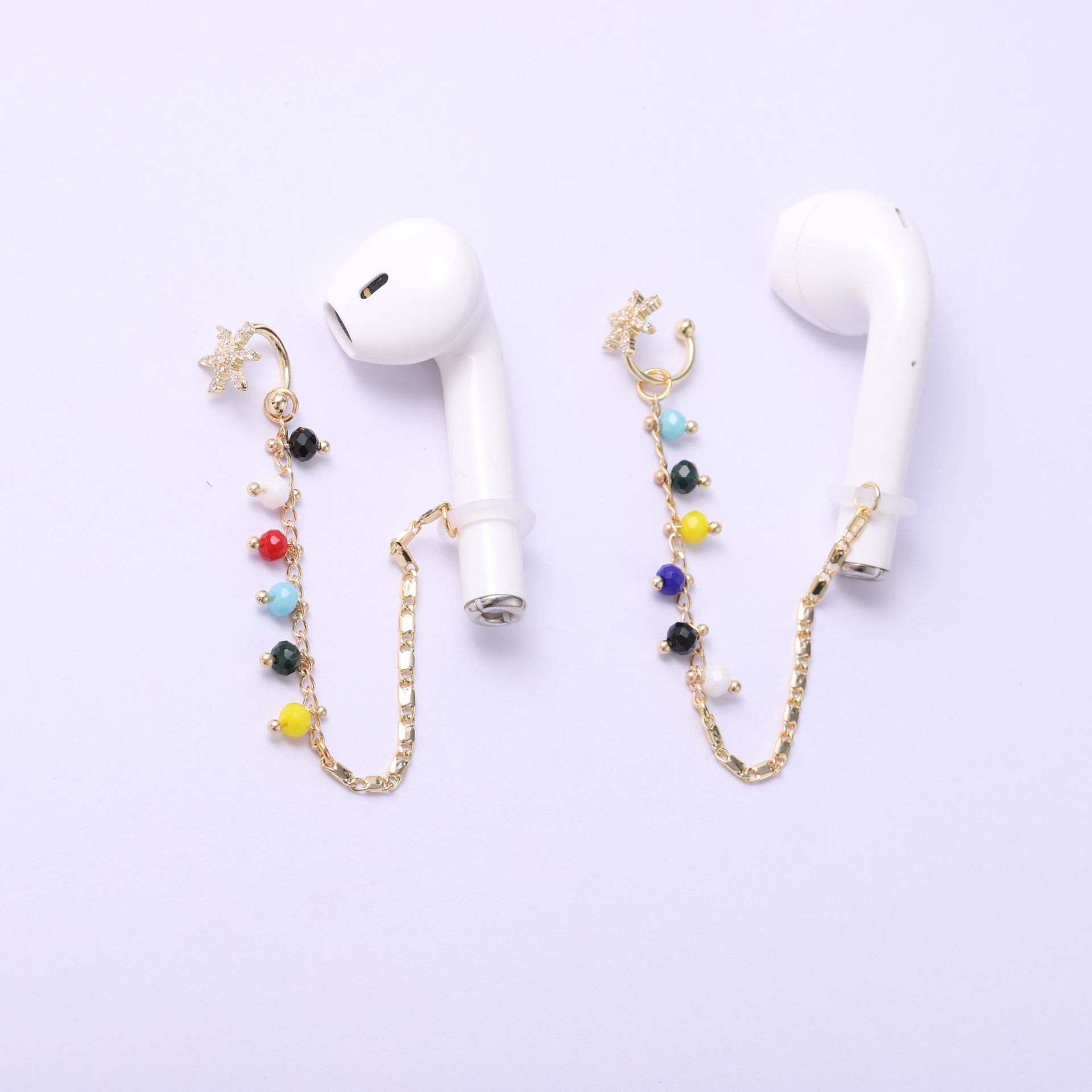 KJ Copper Inlaid Zirconium Earphone Anti-Lost Chain Ear Clip Female Cross-Border High-End and Fashionable Earrings Six-Pointed Star Earphone Anti-Lost Earrings KJ Copper Inlaid Zirconium Earphone Anti-Lost Chain Ear Clip Female Cross-Border High-End and Fashionable Earrings Six-Pointed Star Earphone Anti-Lost Earrings